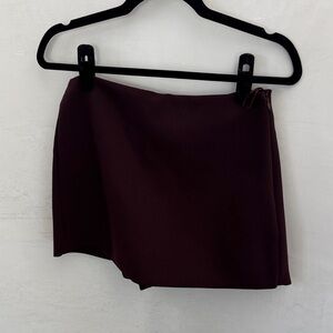 Zara Women's Wine Burgundy Mini Skort